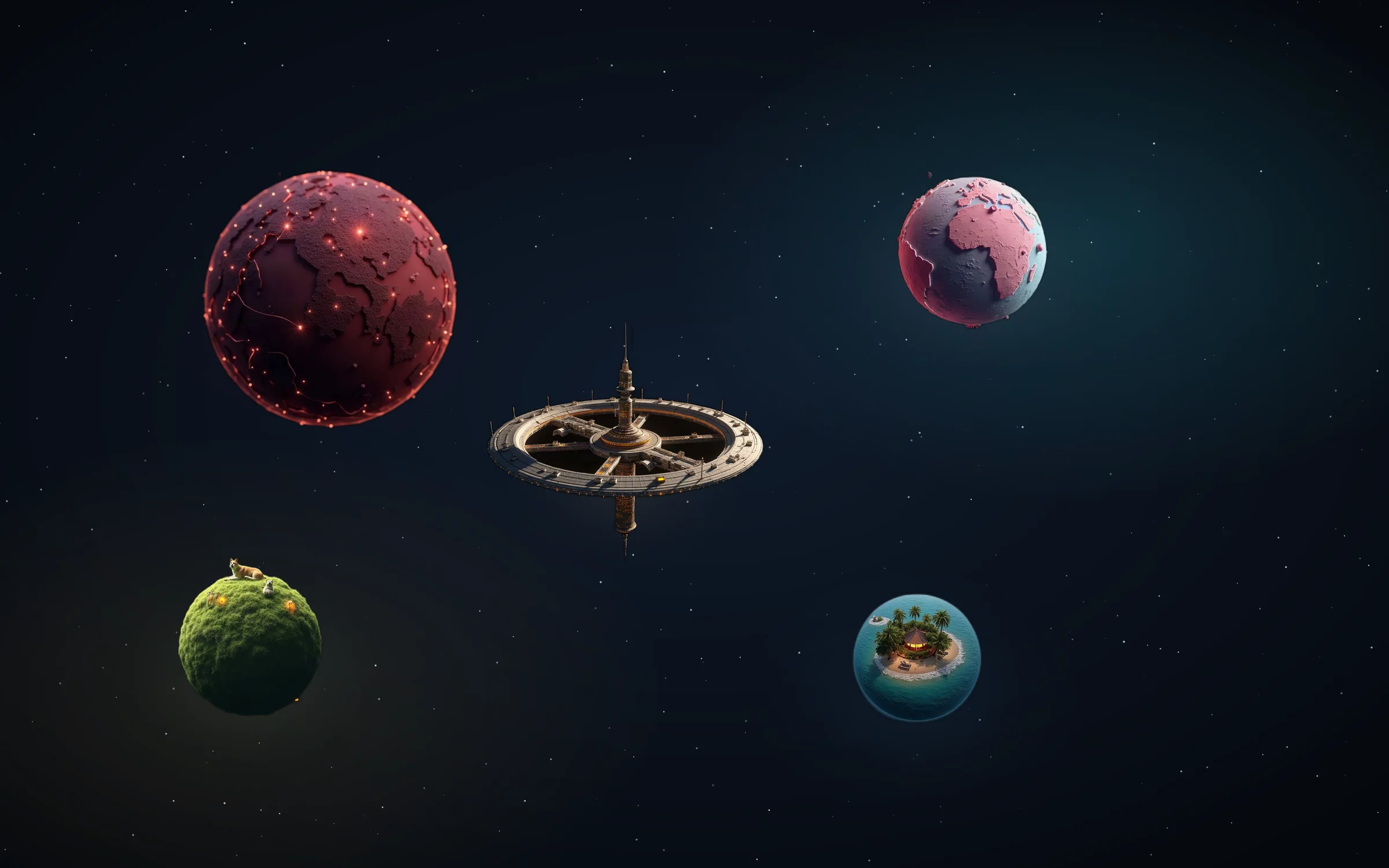The galaxy of the Alex Smart Wholesale group: five worlds around a central station